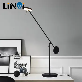 Светодиодна настолна лампа с топла светлина за домашния офис, настолна лампа за грижа за очите, регулируема метална завъртане настолна лампа за спалня, офис