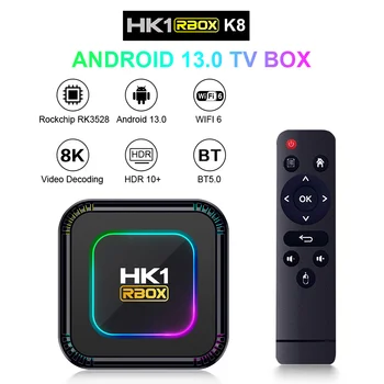 10шт Android 13,0 TV Box HK1 RBOX K8 RK3528 Четириядрен 2G/16G 4G/32G 64G 2,4 G 5G Двойна WIFI6 H. 265 8K Youtube Смарт медиа плейър